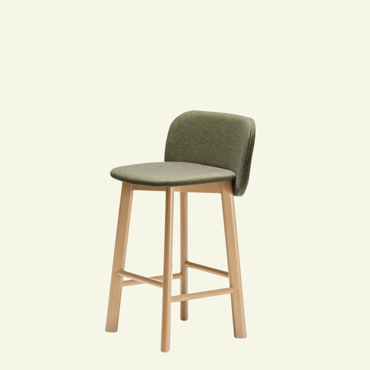 Tabouret en bois et tissus vert Chips S - CHAIRS AND MORE - La Maison MilanaisechipsSSG65BOISVERTTabouret L54cmxH85cmxP53cm hauteur d'assise 65cm