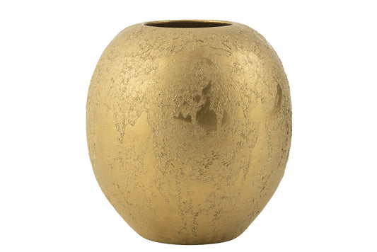 Vase Balle Ronde en Céramique Dorée