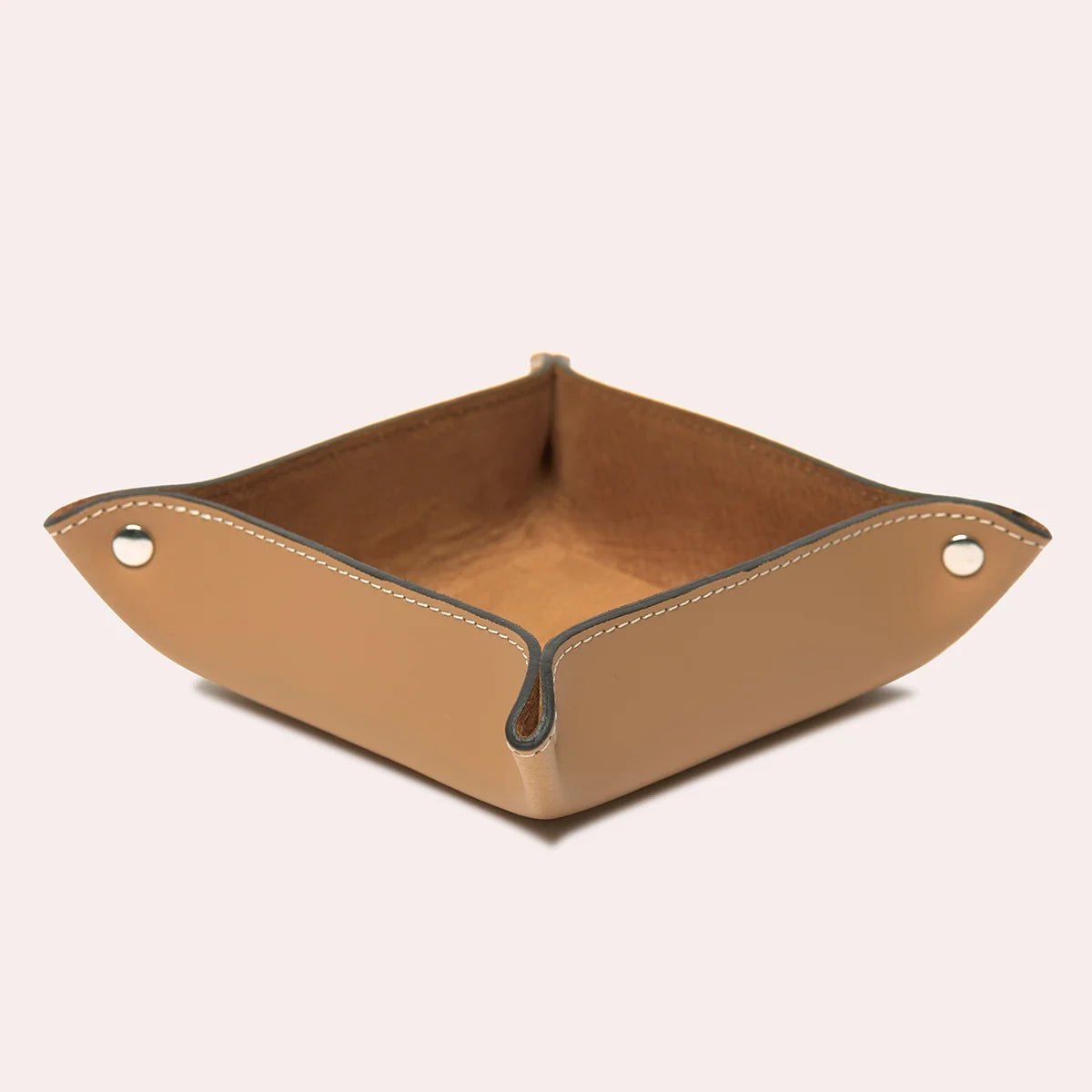 Vide - poche carré en cuir Baratier - MIDIPY - La Maison MilanaiseCamel