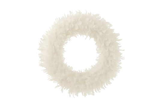 Couronne Déco + Plumes Pailletées Blanches