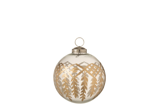 Boule de Noël en verre transparent/doré petit de Chloe