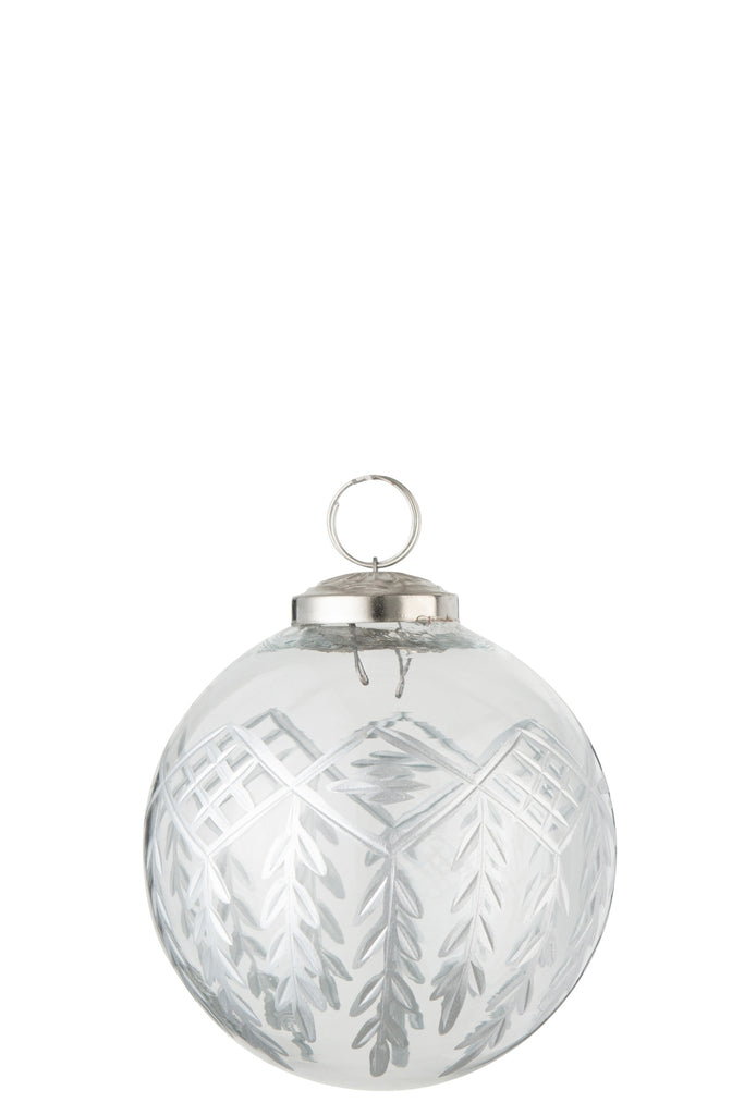 Boule de Noël en verre transparent/argenté petit de Chloe