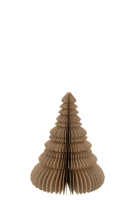 Arbre de Noël en papier pliable beige de taille moyenne