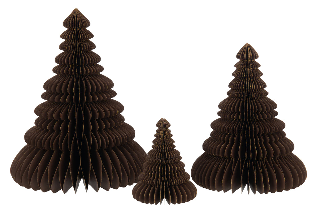 Arbre de Noël en papier pliable marron grand